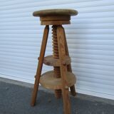 Pine industrial architect's tripod stool