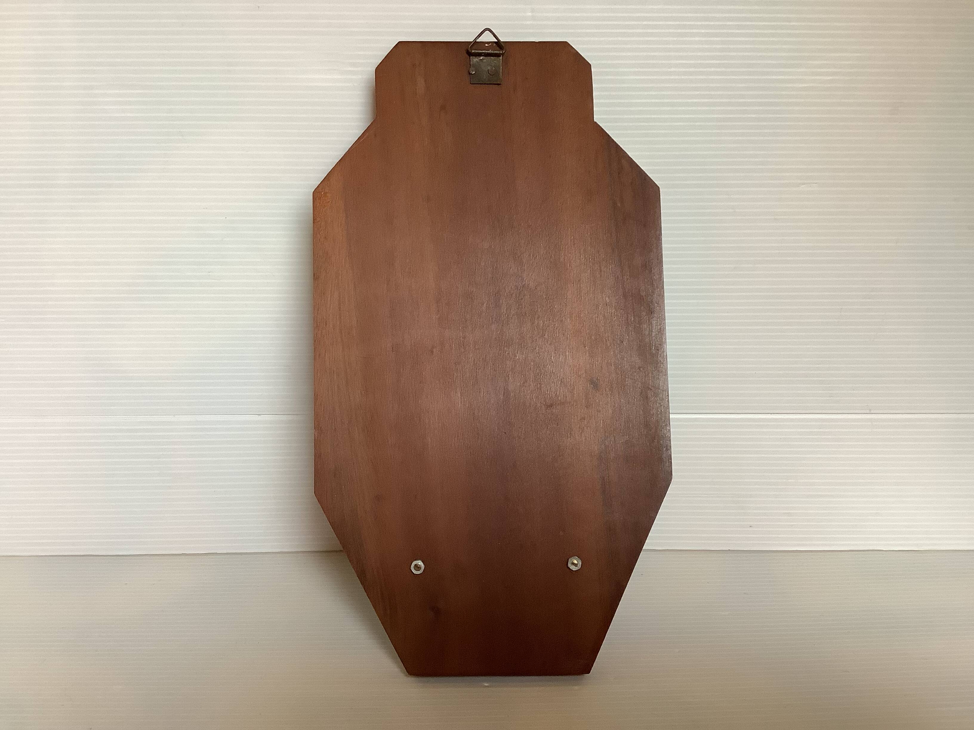 Ruffony wooden holy water font in Art Deco style