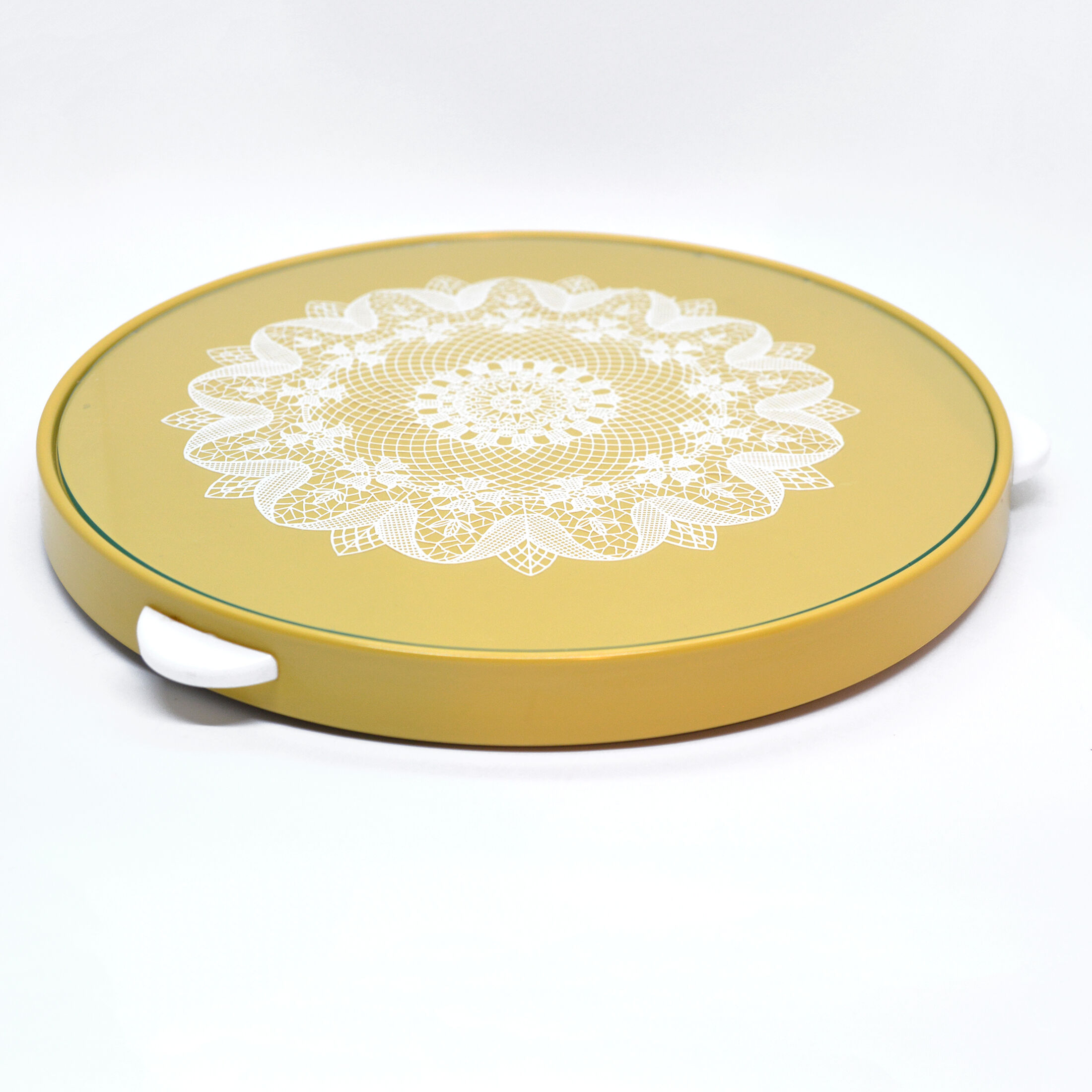 Yellow modernist cake turntable Germany, 1960