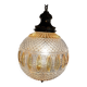 Large two-tone pressed glass ball pendant light