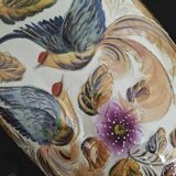 Beau vase peint main oiseau et feuilles H.Béquet numéroté 556