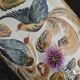 Beau vase peint main oiseau et feuilles H.Béquet numéroté 556