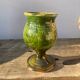 4 verres ou tasses en céramique grès émaillé vert
