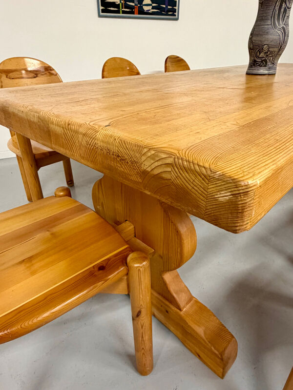 Ancienne table en pin monastère ferme / chalet années 60 vintage XXL