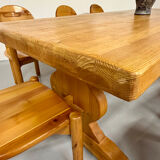 Vintage XXL farmhouse monastery pine table from the 1960s.