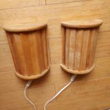 2 vintage 80'S Ikea wooden wall lights