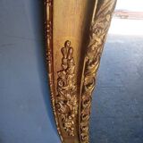 Oval mirror 134cm wood and gilded stucco early 20th century