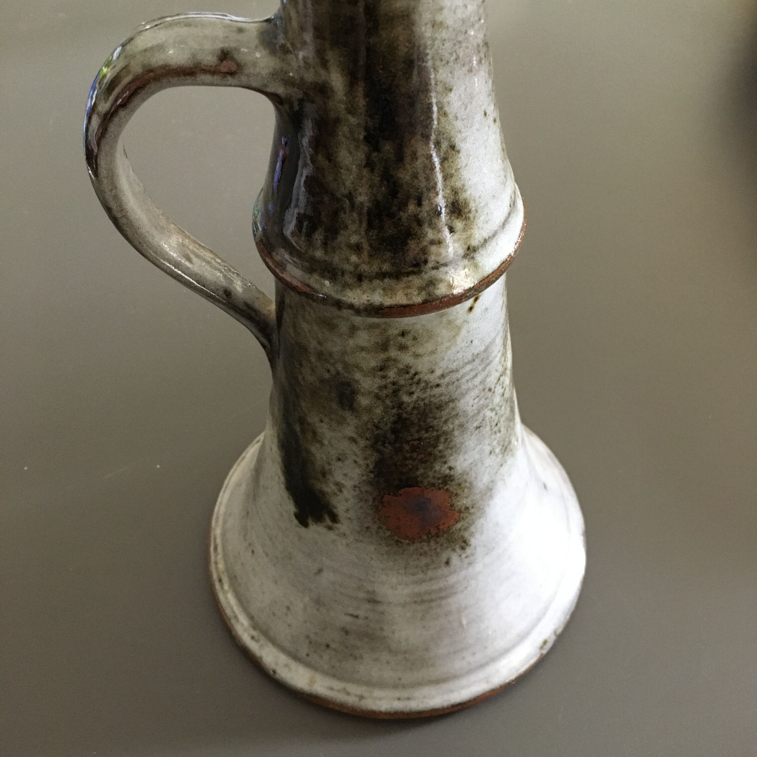 Flamed stoneware candlestick