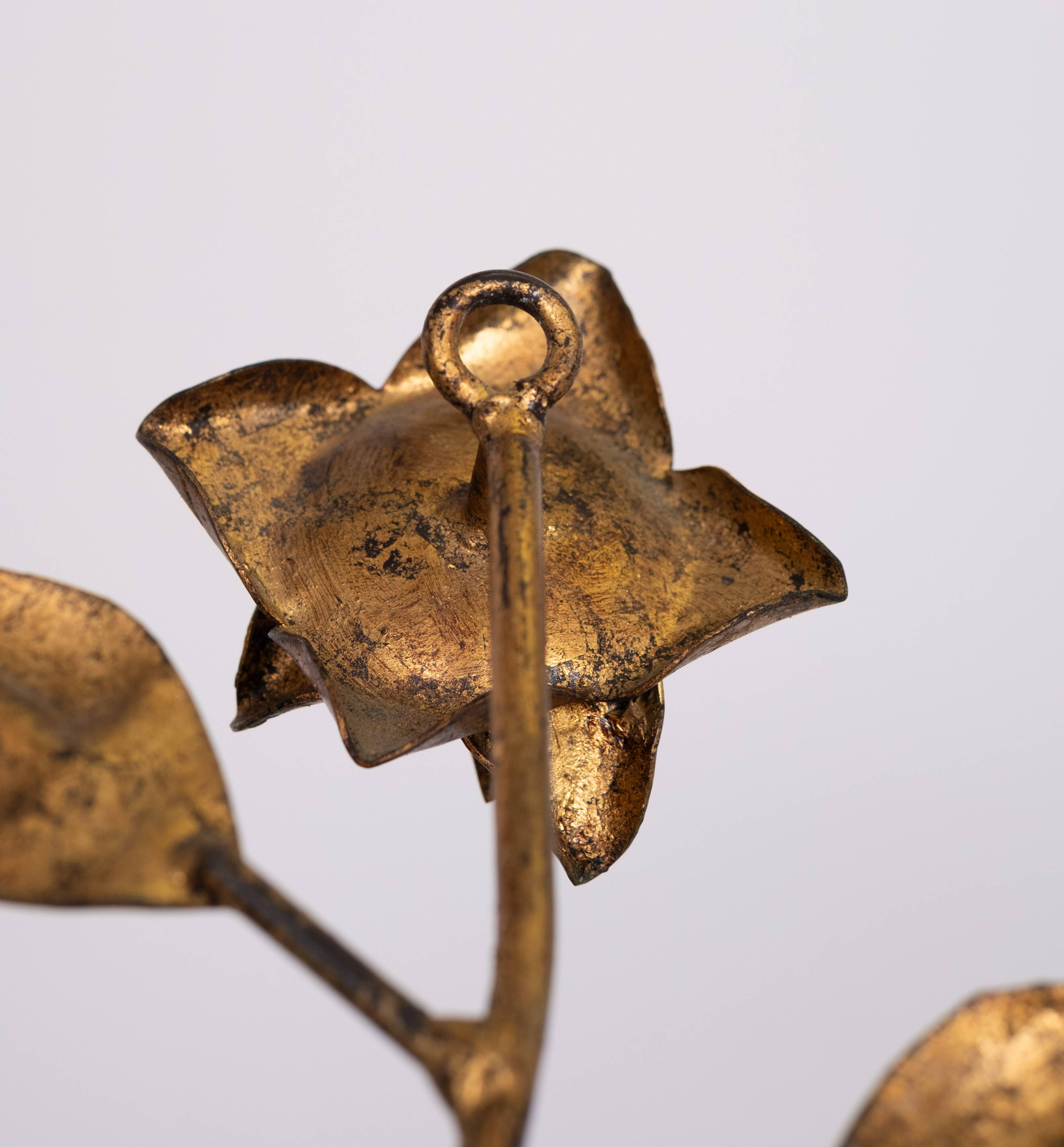 set Gilded Metal wall coat racks 1950s France