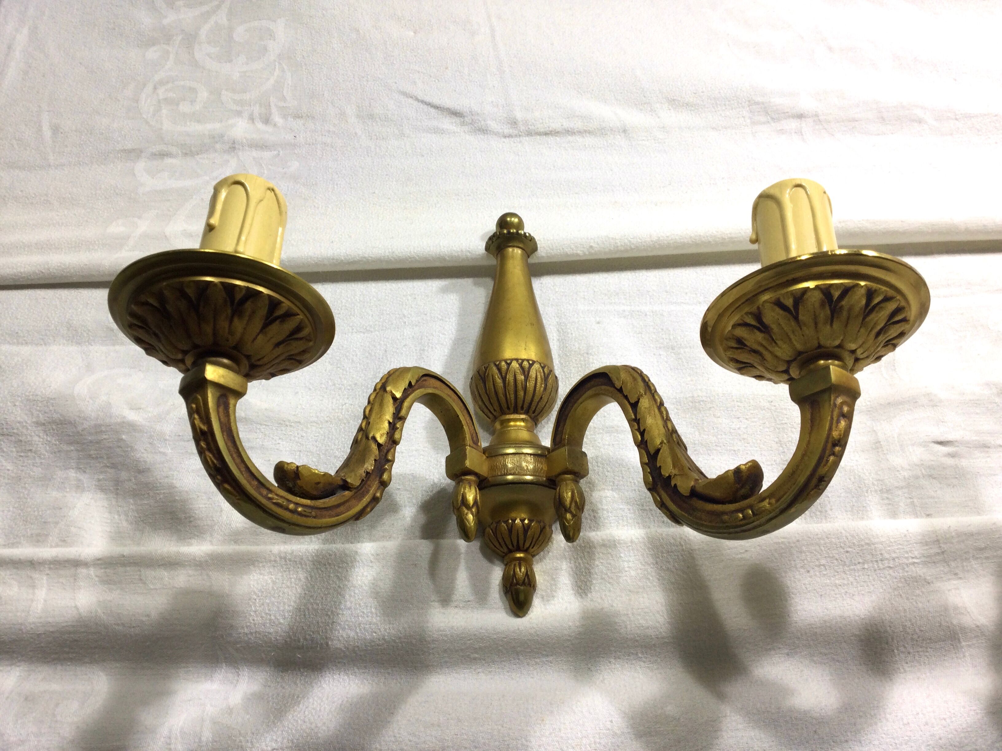 Paire d’appliques Bronze 2 lumières