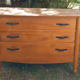 Solid elm chest of drawers with 3 drawers
