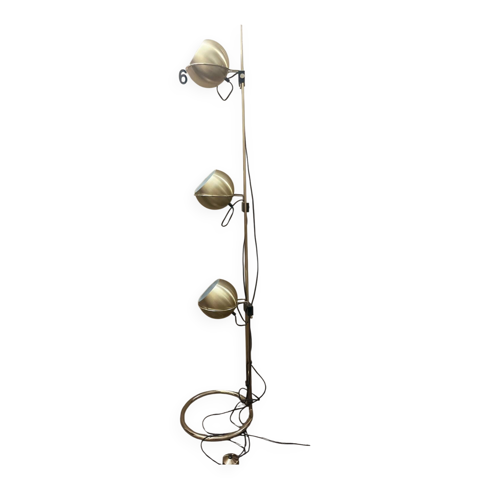 AmyLux 70s Vintage Floor Lamp – Space Age in Gold Metal