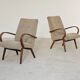 Pair of grey mottled armchairs by Jaroslav Smidek for TON Bystrice
