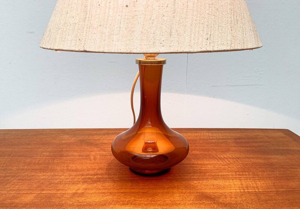 Mid-century Danish glass table lamp by Holmegaard