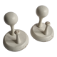 Paire de patères en bois laqué blanc