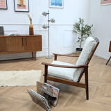 2 reupholstered Scandinavian armchairs