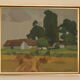 Mid Century Swedish Oil on Canvas – “Village” by Richard Björklund