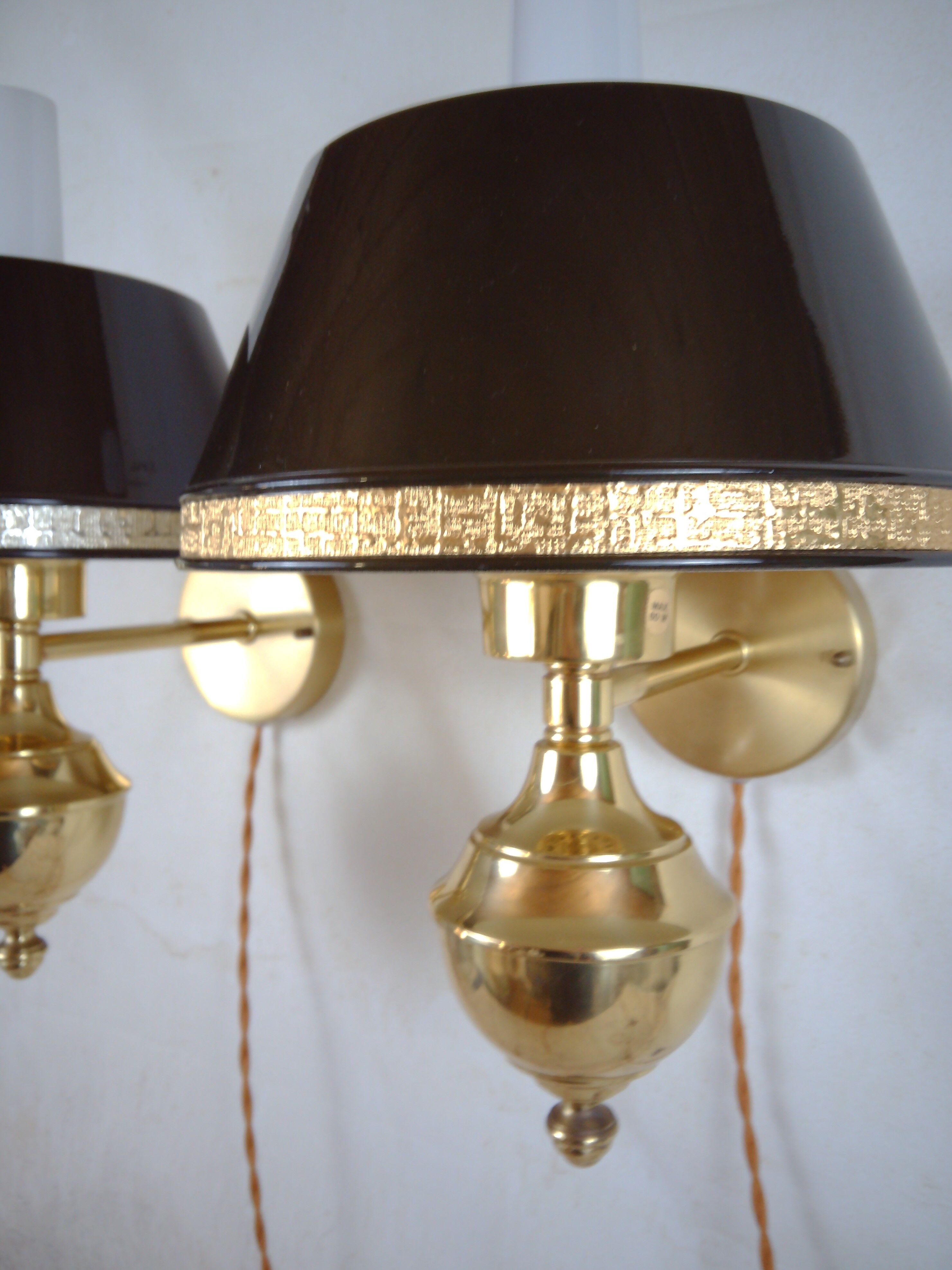 English style sconces by Erik Wärnå for EWÅ, Värnamo, Sweden. 1970's.