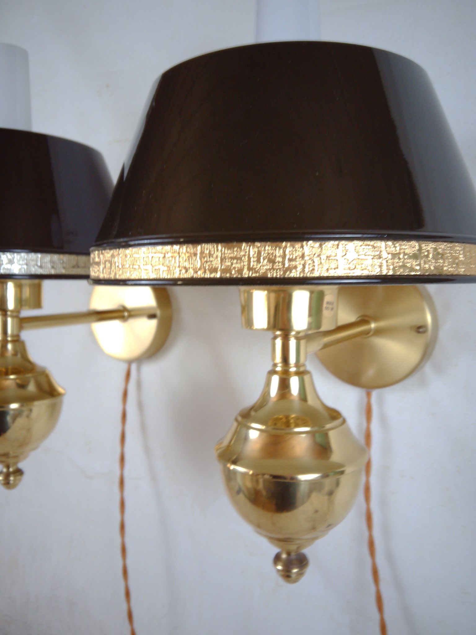 English style sconces by Erik Wärnå for EWÅ, Värnamo, Sweden. 1970's.