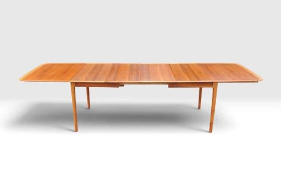 Extendable vintage Lübke table with 4 Lübke teak chairs