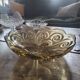 Coupe vintage tripode en verre ambré