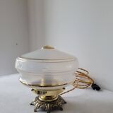 Brass and frosted glass lamp