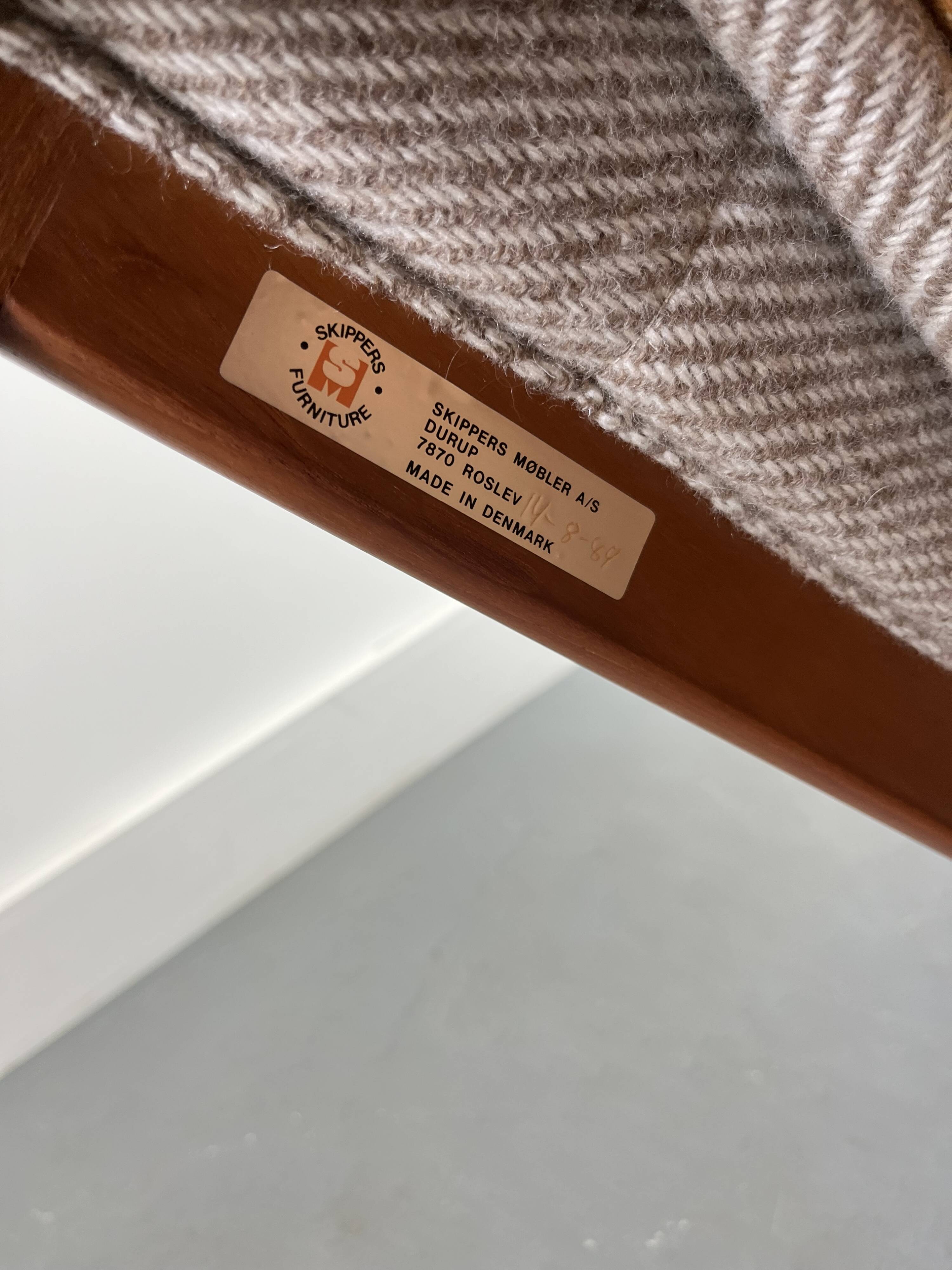 Svend Skipper Mobel Skippers Danish Mid-century Beige ,teak Sofa,1960s