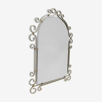 Miroir à facettes vintage dans cadre en aluminium