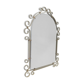 Vintage faceted mirror in aluminum frame