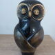 Statuette owl lacquered black and gold asian style