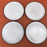 4 assiettes plates en faïence de Niderviller collection " Prunes "