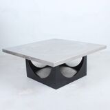 Heinz LILIENTHAL (1927-2006), coffee table, wood, engraved plaque, 1970s