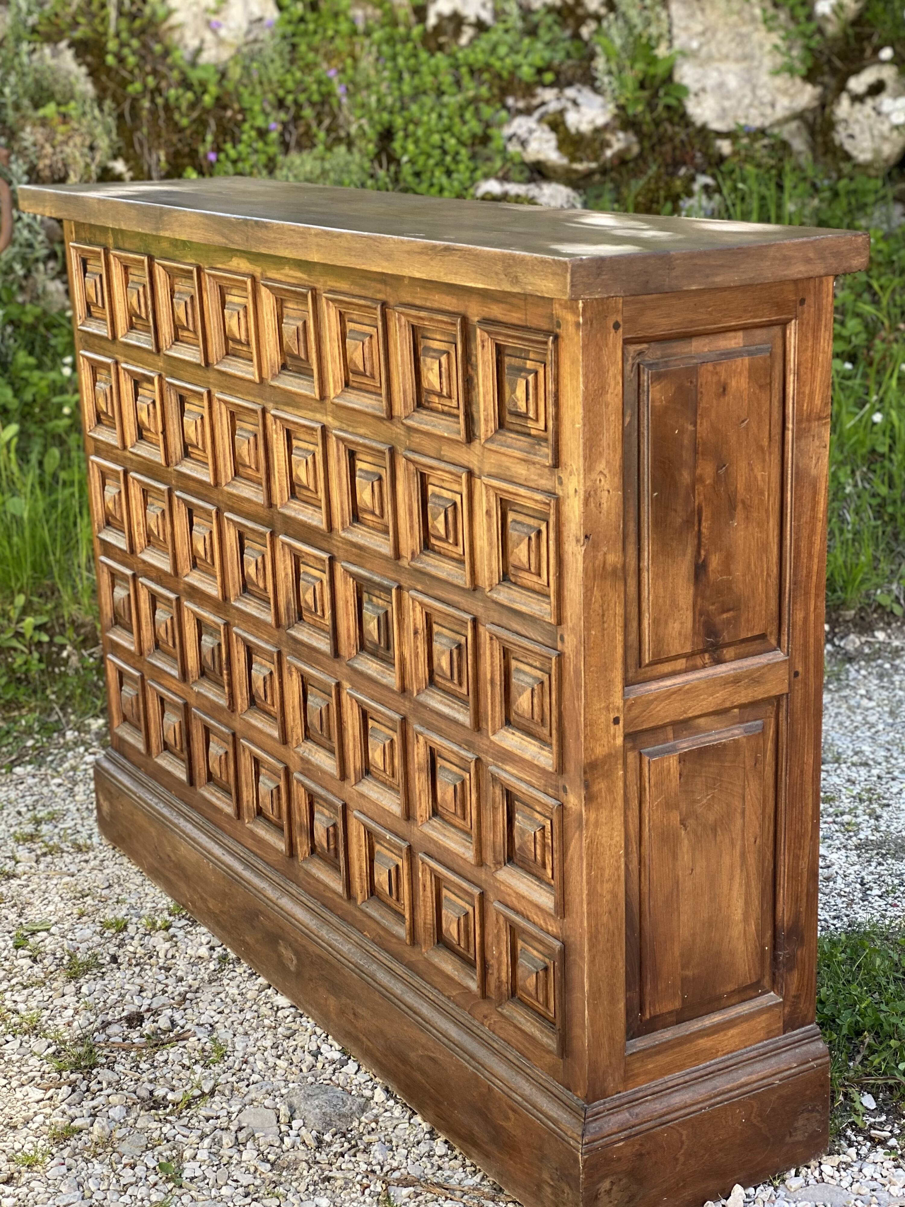 Bar bois vintage 1950 comptoir style Bauhaus