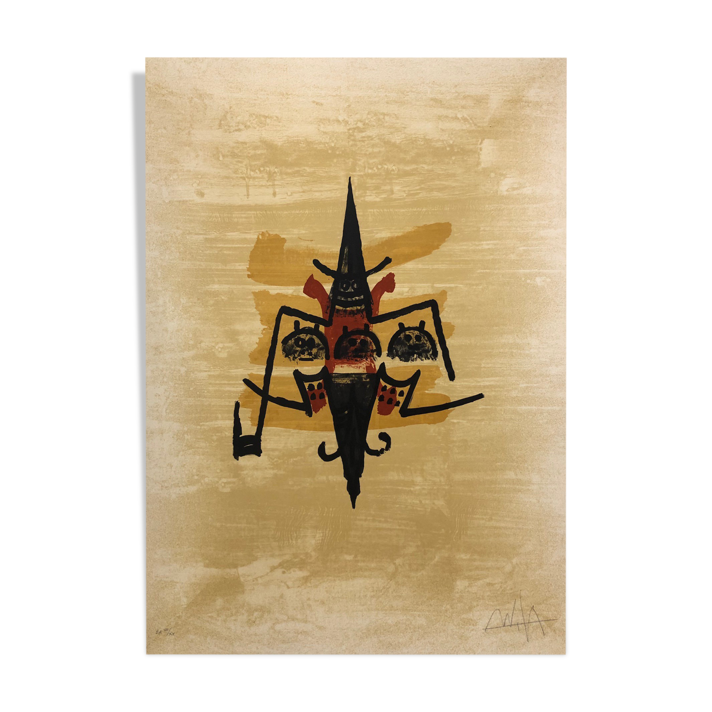 Wifredo lam, el ultimo viaje del buque fantasma - 9, 1976. signed and numbered lithograph