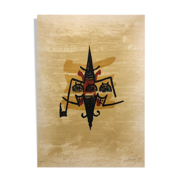 Wifredo lam, el ultimo viaje del buque fantasma - 9, 1976. lithographie signée et numérotée