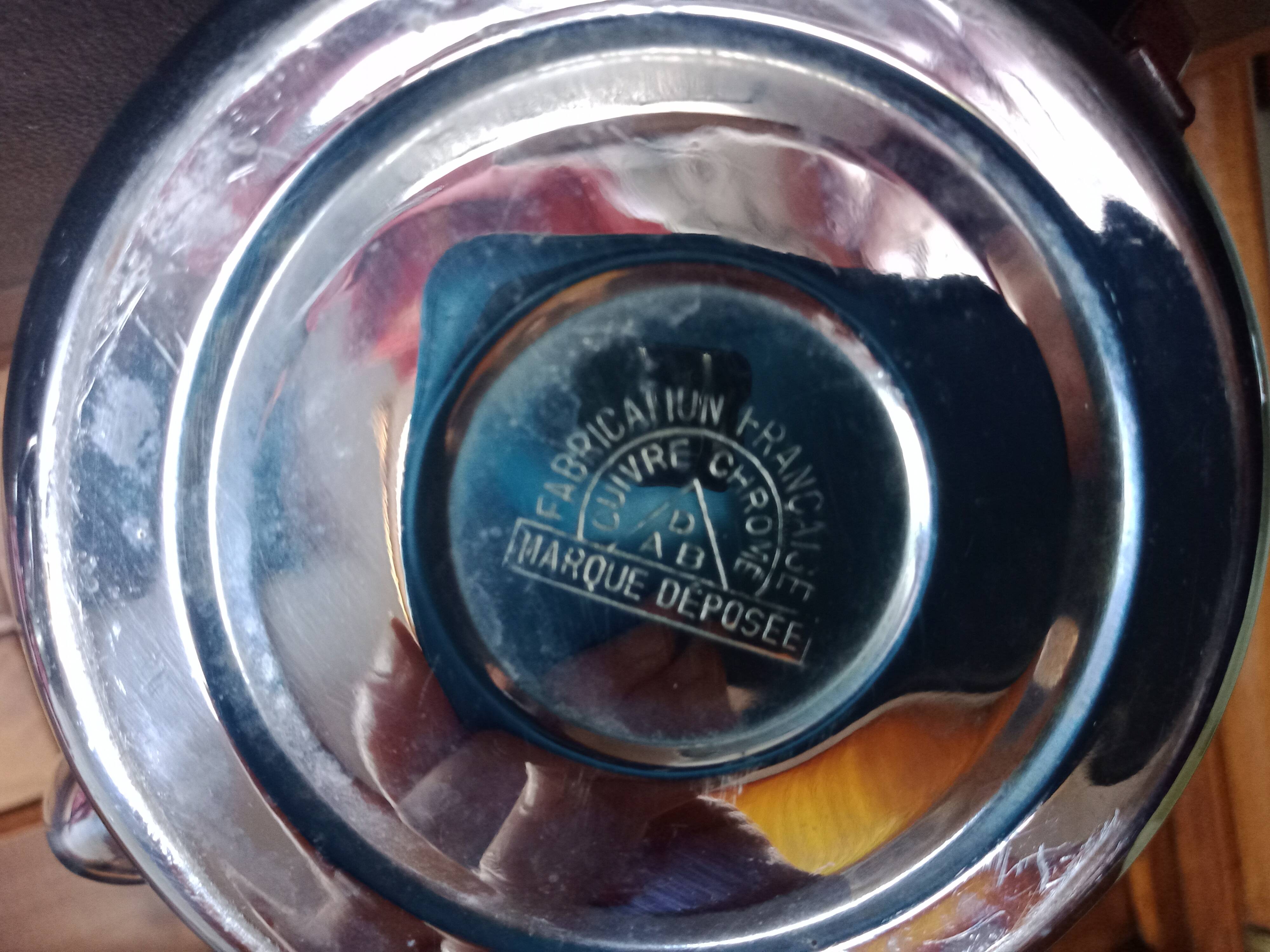 Vintage coffee jug - ADB copper chrome deposited French manufacture - bakelite handle