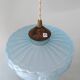 Vintage frosted blue glass pendant light