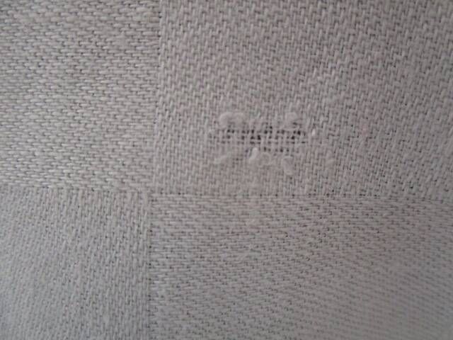 Antique damask tablecloth, monogrammed 140x160cm
