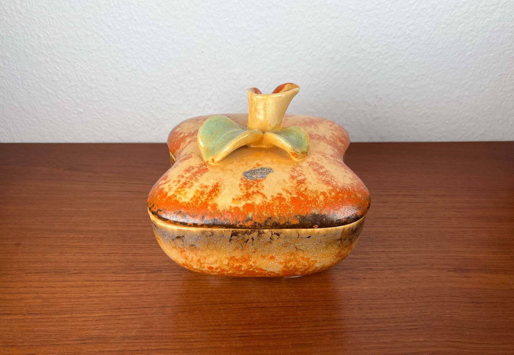 German Art Deco ceramic bowl with lid from Carstens Pottery.