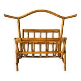 Vintage bamboo and rattan magazine rack