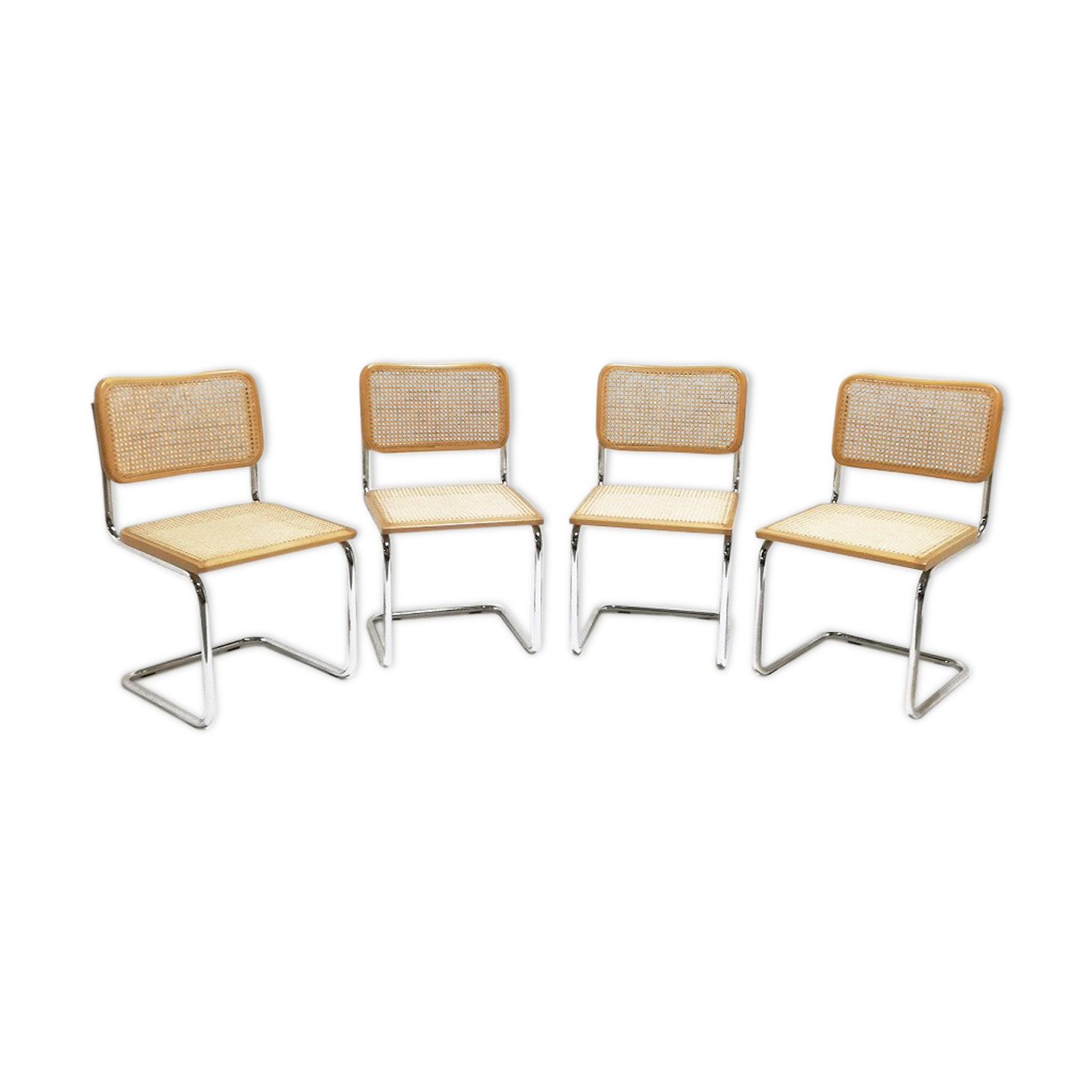Suite de 4 chaises Cesca B32 Ed. Italienne c.1970