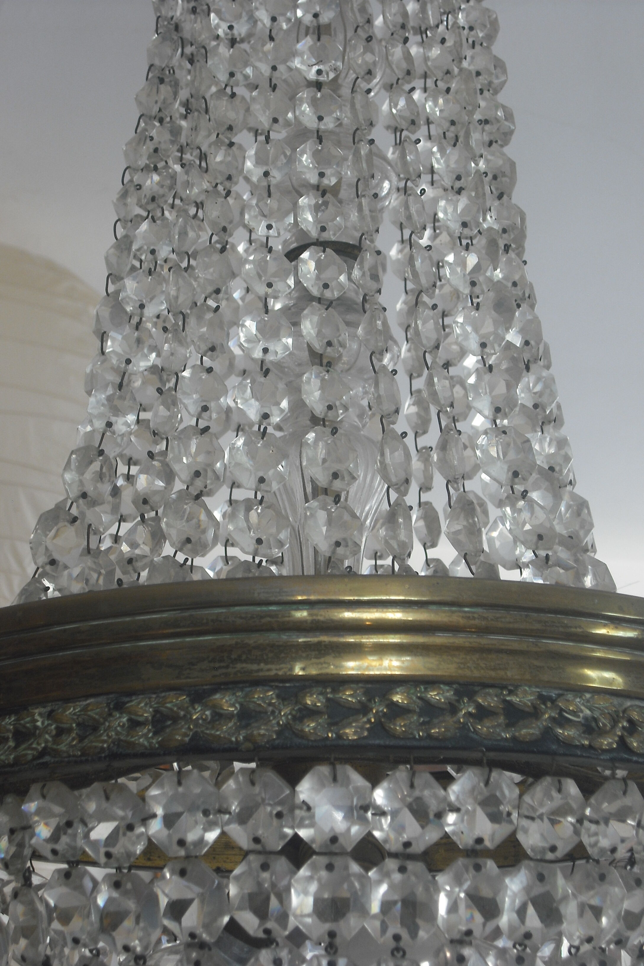 Crystal and bronze balloon chandelier 19th century