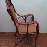 Old rattan armchair circa 1900-1930