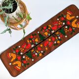 Chemin de table vintage en jute, motifs Noël, années 60