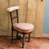 Louis XIII style chair in solid mahogany