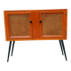 Vintage wooden and cane console