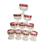 Set of 10 antique glasses