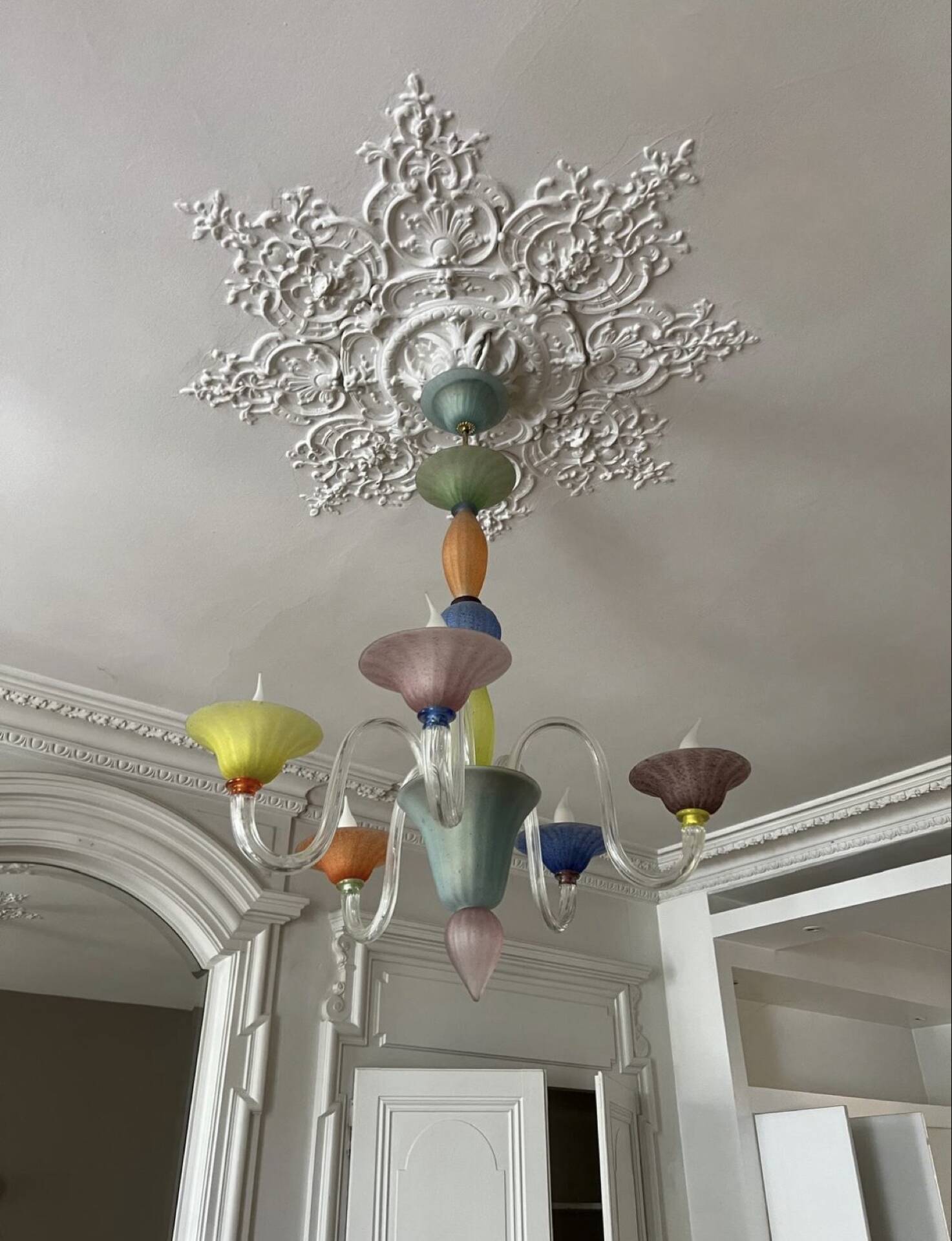 Murano chandelier 6 lights – Blown glass from Venice – Exceptional piece