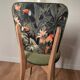 Chairs year 50/60, restored in green velvet and jungle parrot