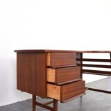 Mid-Century Kidney Shaped Danish Teak Desk, 1960s.